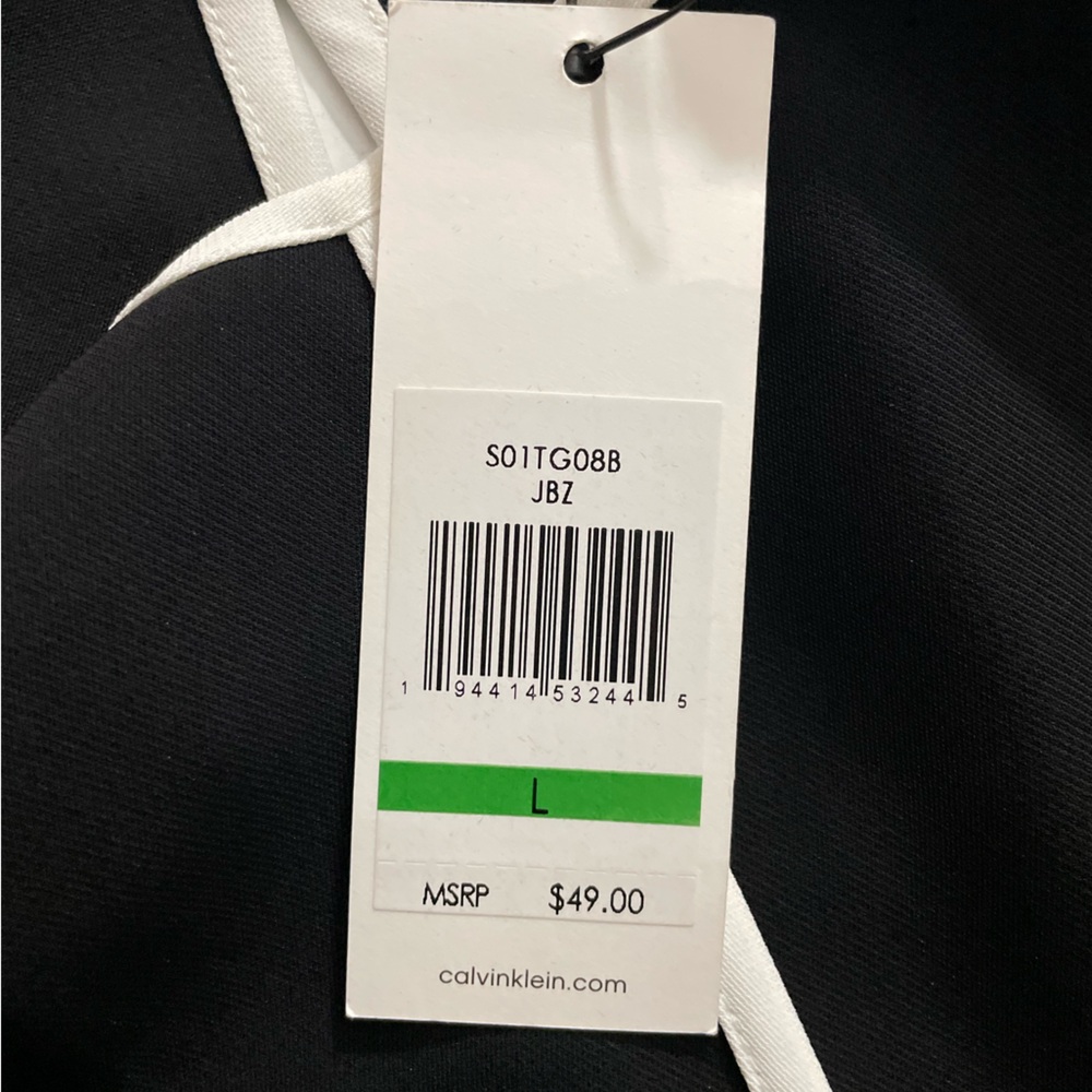 🆕 Calvin Klein CK Women's Sleeveless Black White Piping Trim Blouse Top L 12-14 - Picture 13 of 16
